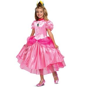 Disguise Nintendo Super Mario Princess Peach Deluxe Child Girl Costume Large